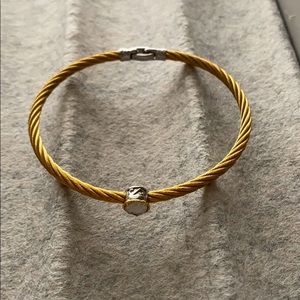 Charriol gold steel cable bracelet with quartz